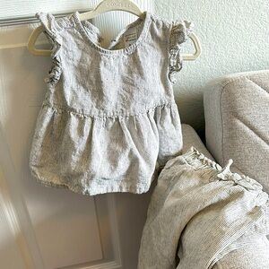 Hillary Duff for Carter’s linen outfit!